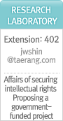 Research Laboratory Extension:402 jhkim@taerang.com Affairs of securing intellectual rights Proposing a government-funded project