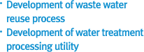 Development of waste water reuse process Development of water treatment processing utility 